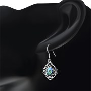 Abalone Shell Celtic Knot Silver Earrings - e397h
